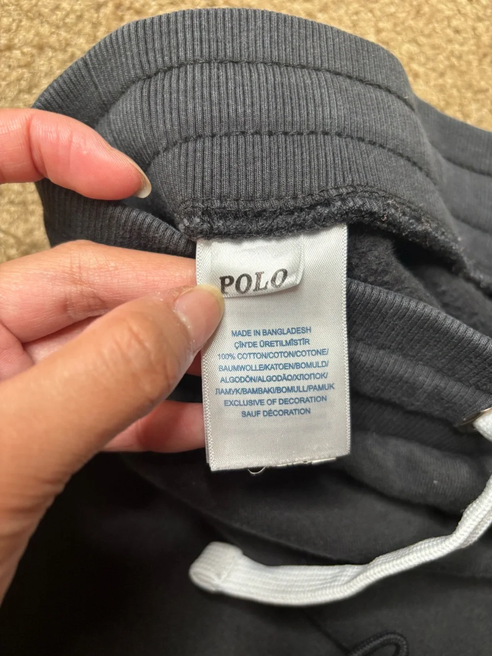 Polo by Ralph Lauren Black Kids Fleece Joggers with Red Pony